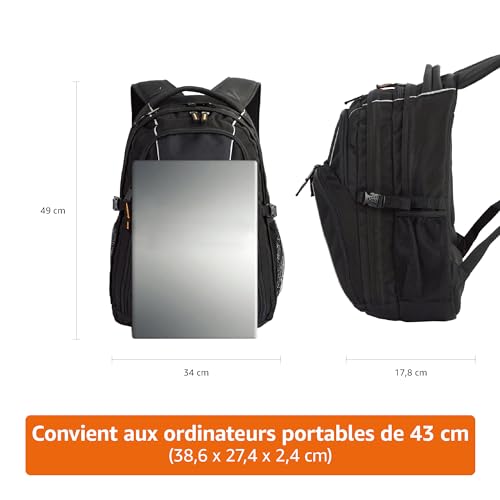 Sac à dos Amazon Basics pour ordinateur 17 pouces, noir - Geekodrome: Boutique d'accessoires geek Sac à dos Amazon Basics pour ordinateur 17 pouces, noir – Image 2