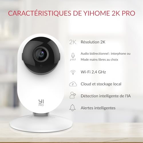 Caméra de Surveillance YI Pro 2K WiFi Intérieure avec Audio et Suivi - Geekodrome: Boutique d'accessoires geek Caméra de Surveillance YI Pro 2K WiFi Intérieure avec Audio et Suivi – Image 2