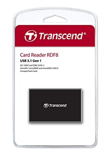 Lecteur de cartes mémoire USB 3.0 multifonction noir TS-RDF8K2 - Geekodrome: Boutique d'accessoires geek Lecteur de cartes mémoire USB 3.0 multifonction noir TS-RDF8K2 – Image 4