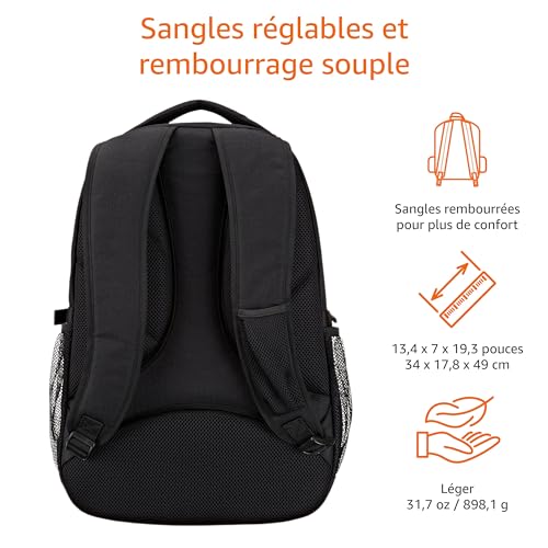 Sac à dos Amazon Basics pour ordinateur 17 pouces, noir - Geekodrome: Boutique d'accessoires geek Sac à dos Amazon Basics pour ordinateur 17 pouces, noir – Image 3