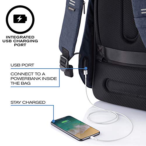 Sac à Dos Antivol USB Bobby Hero Bleu Foncé Unisexe - Geekodrome: Boutique d'accessoires geek Sac à Dos Antivol USB Bobby Hero Bleu Foncé Unisexe – Image 3