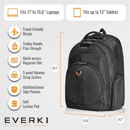 Sac à dos Everki Atlas pour ordinateurs portables jusqu'à 15,6 Sac à dos Everki Atlas pour ordinateurs portables jusqu'à 15,6