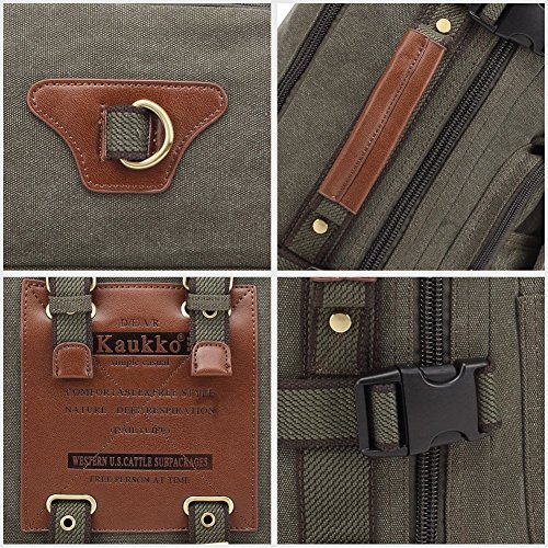 Sac à dos en toile KAUKKO pour hommes et femmes, 22L, vert - Geekodrome: Boutique d'accessoires geek Sac à dos en toile KAUKKO pour hommes et femmes, 22L, vert – Image 6