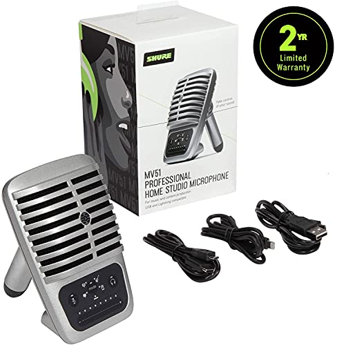 Microphone Shure MV51 : Condenseur Numérique avec 5 Modes DSP - Geekodrome: Boutique d'accessoires geek Shure MV51 USB Microphone