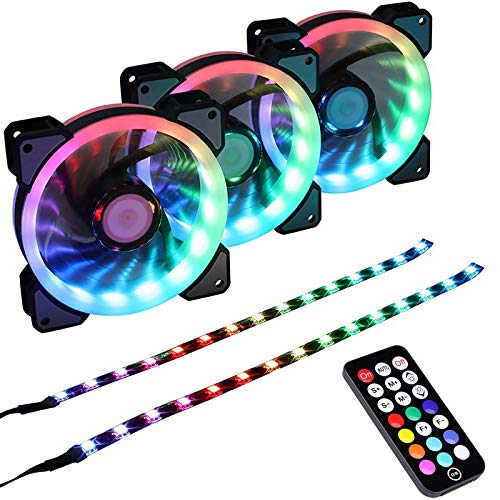 Pack de 3 Ventilateurs RGB 120mm Silencieux avec Télécommande - Geekodrome: Boutique d'accessoires geek Apevia 120mm LED Gaming Fan