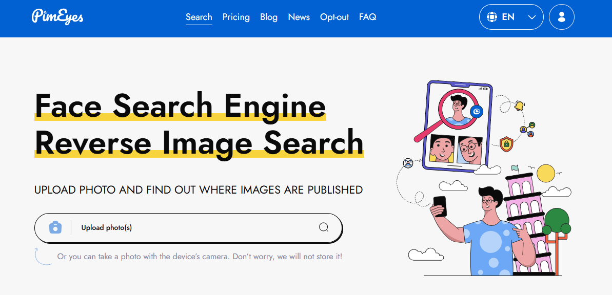 Fonctionnalités PimEyes