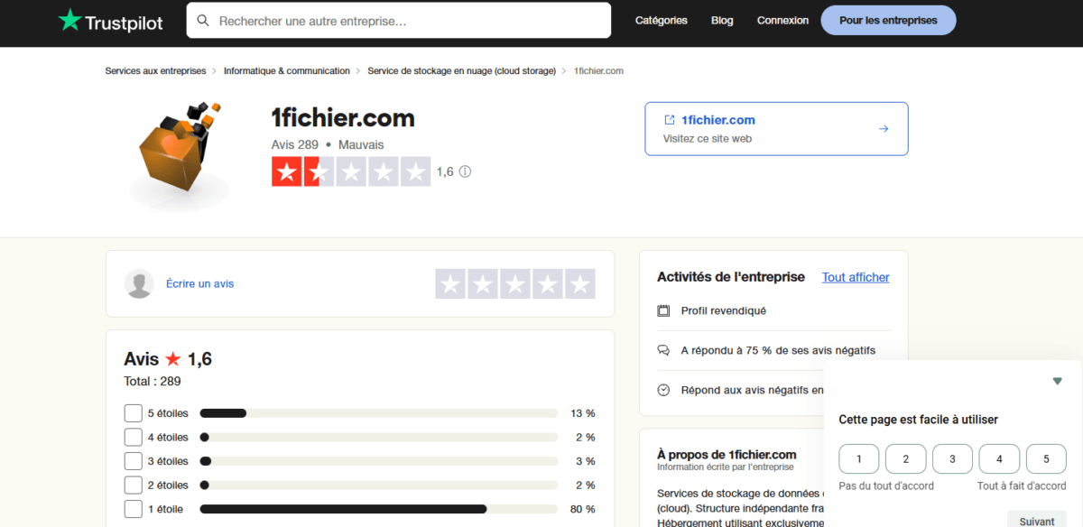 avis sur 1Fichier.com
