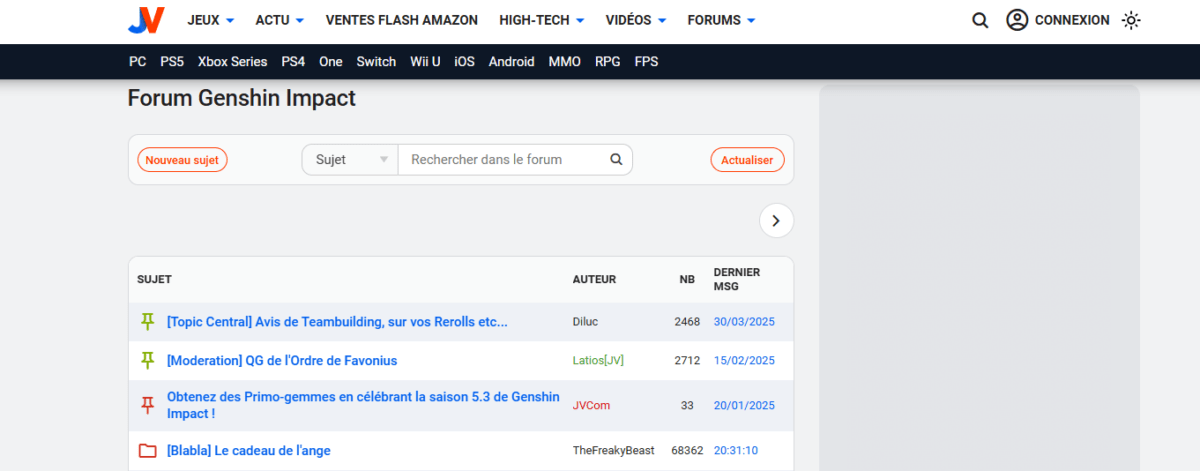 Quels sont les meilleurs forums pour discuter de Genshin Impact ?