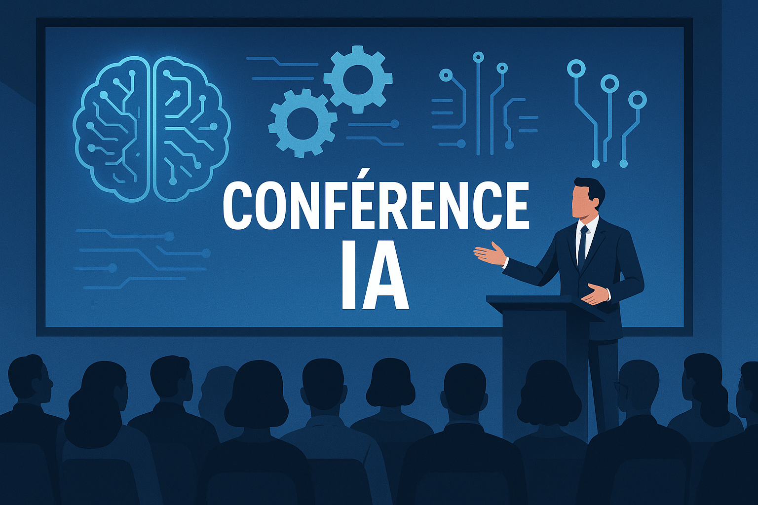 conférenciers IA intervenant public scène digitale
