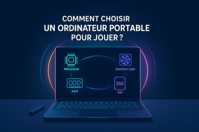 Illustration d’un ordinateur portable gaming pour bien choisir son PC portable